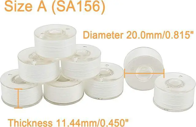 Alt view image 3 of 6 - New brothread 25pcs Size A SA156 Prewound Bobbin Thread -White