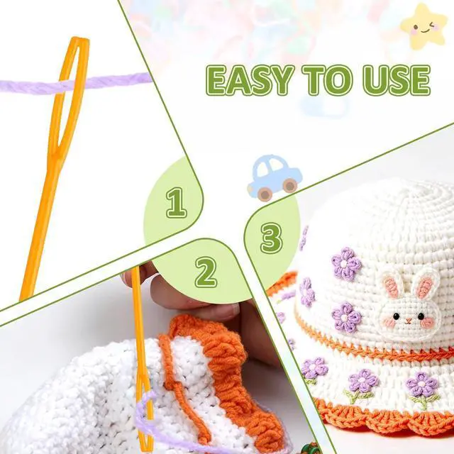 Alt view image 4 of 7 - 359PCS Crochet Accessories Kit, 7 Color Knitting Locking Stitch Markers with 9 Yarn Needles, Stitch Markers for Crocheting, Plastic Safety Pins for DIY & Craft Sewing