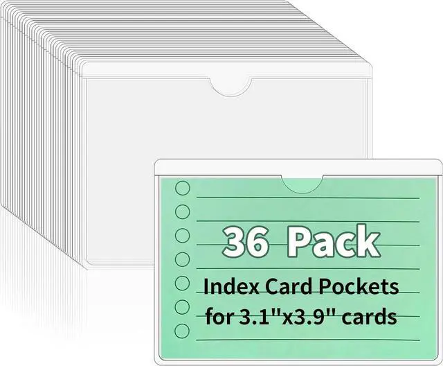 Main image of NIUBIER Storage Bin Labels, 36 Pcs Clear Adhesive Pockets for 3×3.5 in Card
