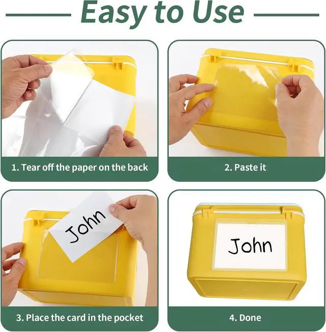 Alt view image 7 of 7 - NIUBIER Storage Bin Labels, 36 Pcs Clear Adhesive Pockets for 3×3.5 in Card