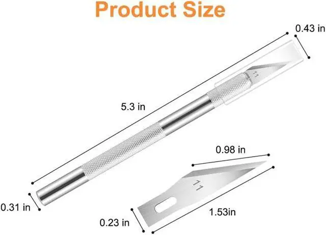 Alt view image 5 of 7 - 5PCS Craft Knife Hobby Knife Includes 50PCS Spare Exacto Knife Blades #11, HEADLEY TOOLS Precision Exacto Knife Set Ideal for Crafting, Scrapbooking, Arts, DIY, Stencil, Carving