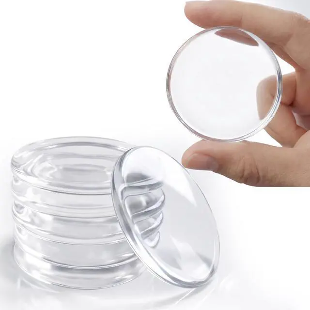 Main image of Clear Self-Adhesive Door Stoppers for Wall, 2 Inch 6 Pack