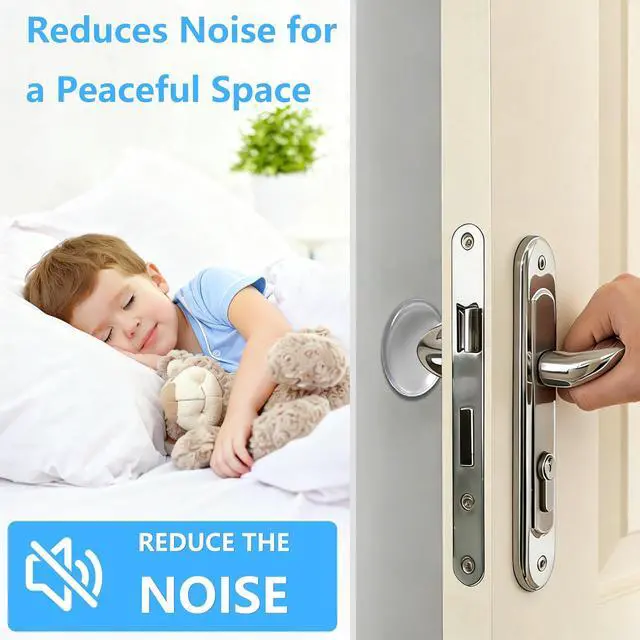 Alt view image 4 of 7 - Clear Self-Adhesive Door Stoppers for Wall, 2 Inch 6 Pack