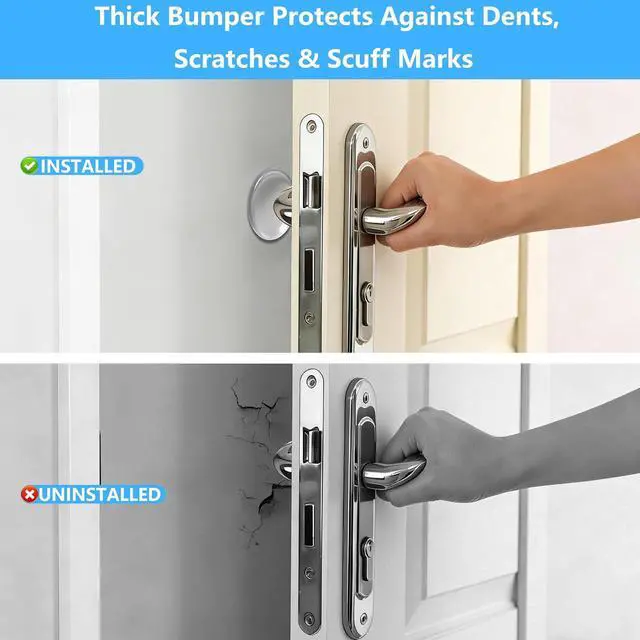 Alt view image 5 of 7 - Clear Self-Adhesive Door Stoppers for Wall, 2 Inch 6 Pack