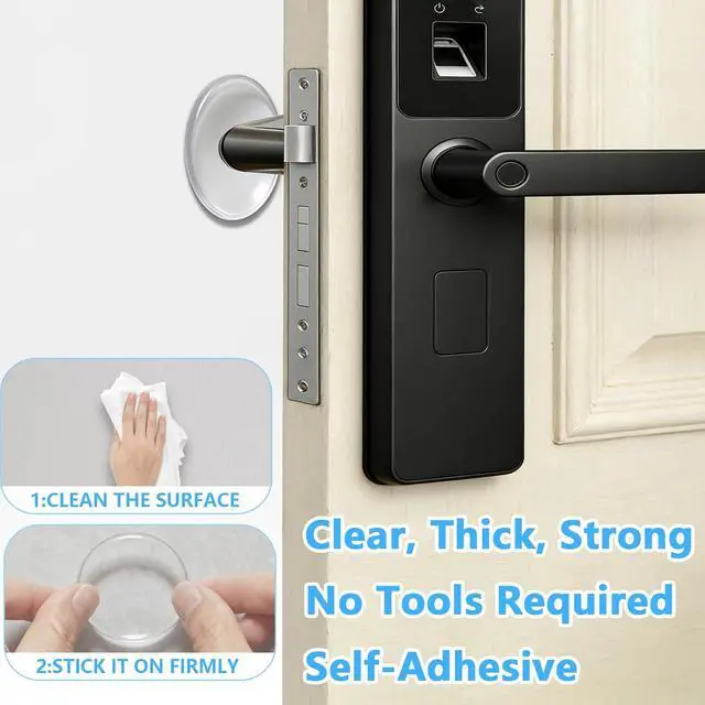 Alt view image 7 of 7 - Clear Self-Adhesive Door Stoppers for Wall, 2 Inch 6 Pack