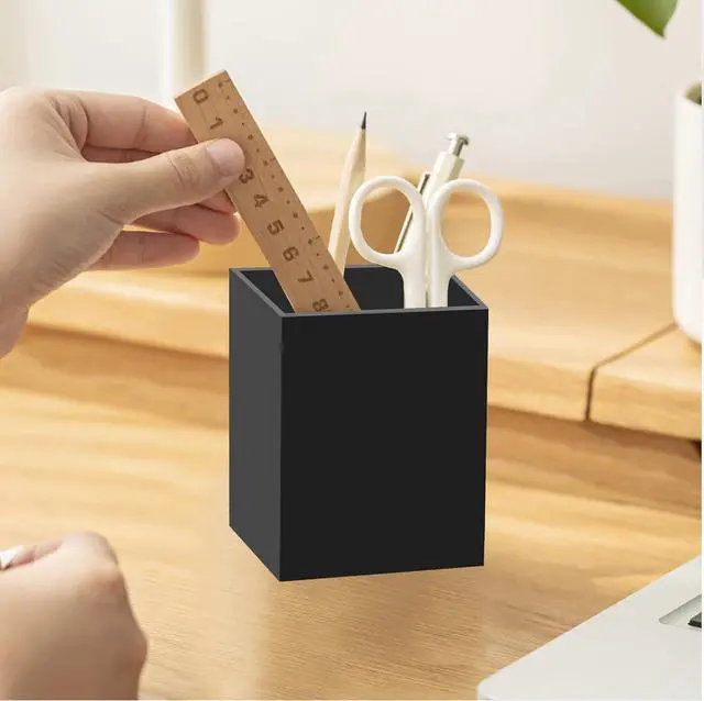 Alt view image 5 of 7 - Ptaedex Acrylic Pen Holder Organizer, Black Pencil Holder for Desk, 2 Pack