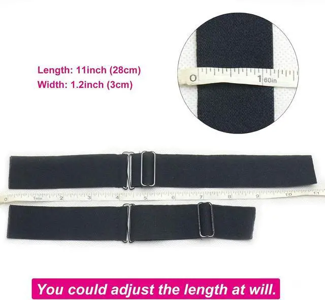 Alt view image 2 of 5 - Luwigs 3pcs Adjustable Elastic Bands for Wigs,1.2 inch Black Elastic Bands with Adjustable Straps Sewing for Making Wigs/Lace Closure (3pcs, Black)