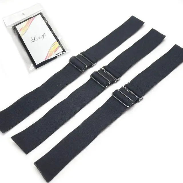 Main image of Luwigs 3pcs Adjustable Elastic Bands for Wigs,1.2 inch Black Elastic Bands with Adjustable Straps Sewing for Making Wigs/Lace Closure (3pcs, Black)