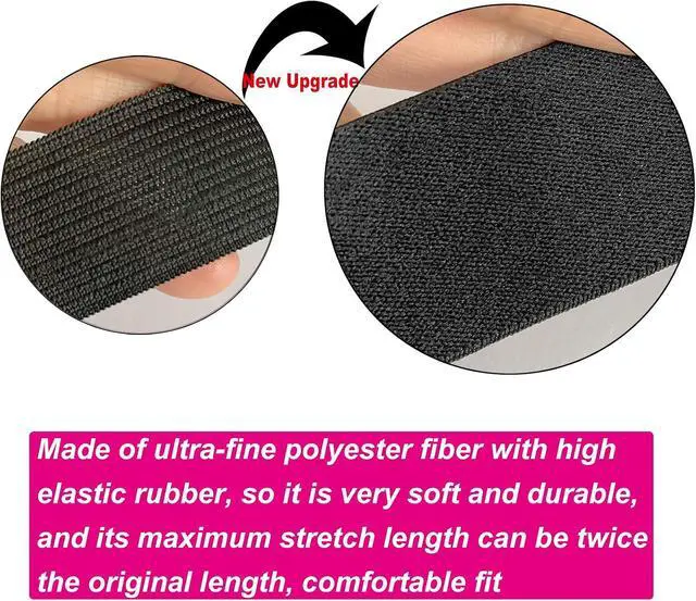 Alt view image 5 of 5 - Luwigs 3pcs Adjustable Elastic Bands for Wigs,1.2 inch Black Elastic Bands with Adjustable Straps Sewing for Making Wigs/Lace Closure (3pcs, Black)