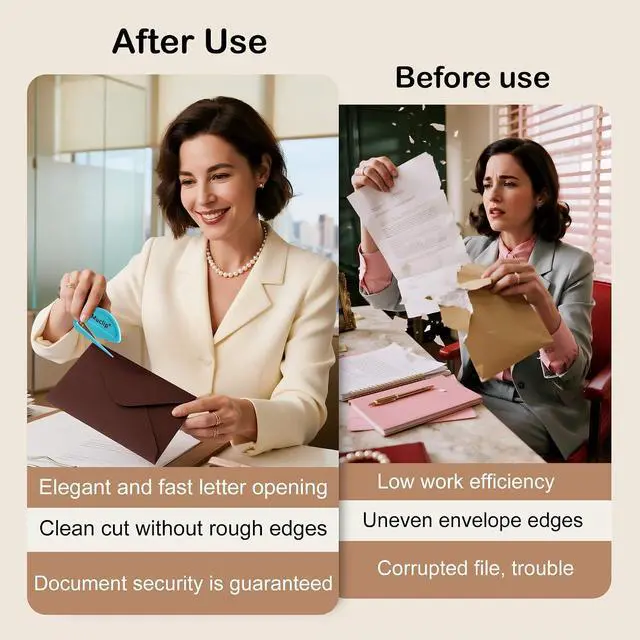Alt view image 4 of 7 - 4-Pack Letter Openers Envelope Slitters - Hidden Blade