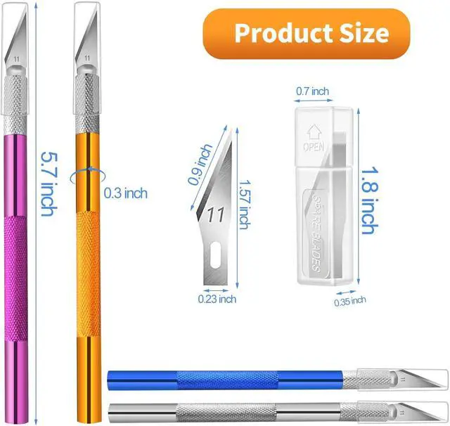 Alt view image 4 of 7 - 4PCS Exacto Knife, Hobby Knife Craft Knifes with 40PCS Spare Exacto Knife Blades(#11), Profession Exacto Knives Precision Knife for Crafting, Arts, Modeling, Scrapbooking, Stencil