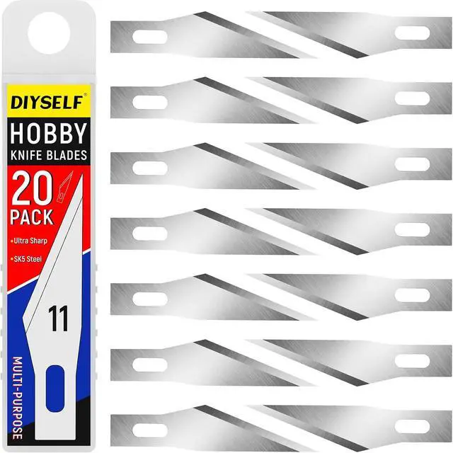 Main image of DIYSELF 20 PCS Exacto Knife Blades #11, SK5 Exacto Blades Refills with Case