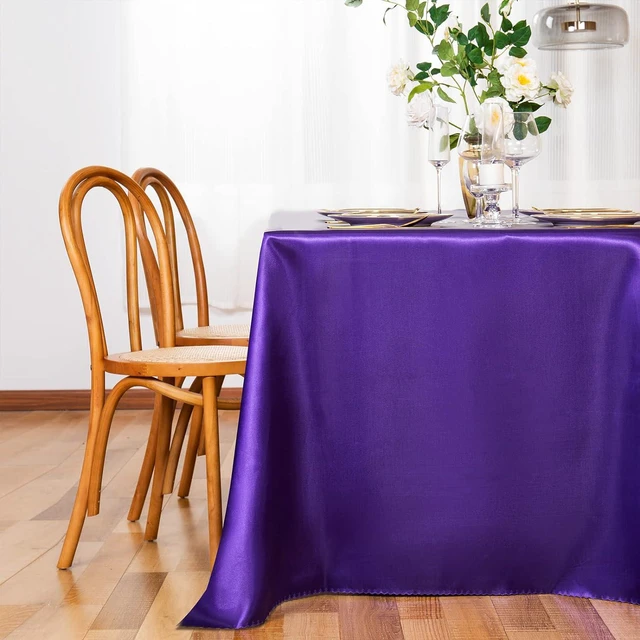 Alt view image 4 of 7 - Purple Satin Tablecloth 60 x 102 Inches