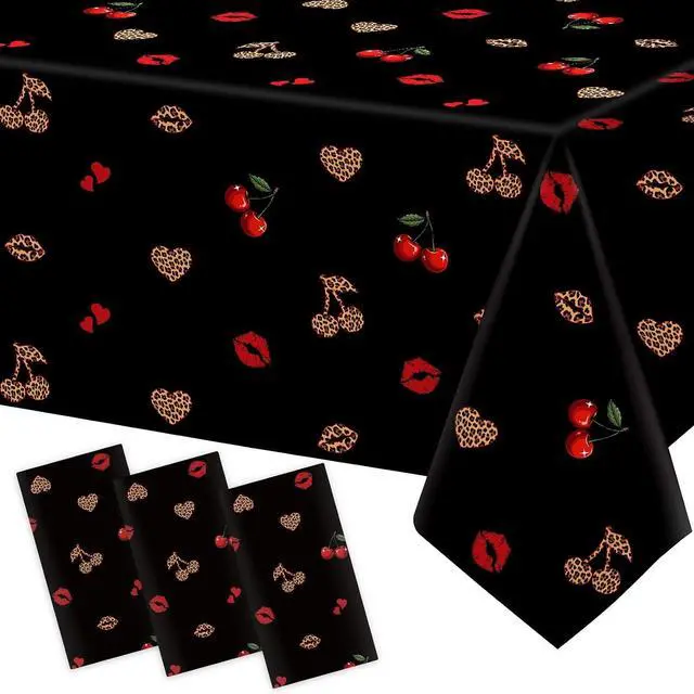 Main image of 3Pcs Cheetah Print Birthday Decorations Tablecloth, 54 x 108 Inch