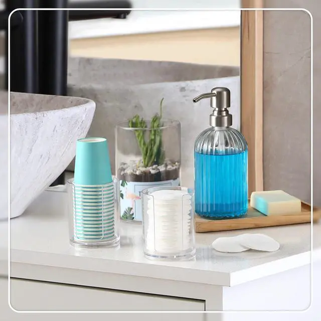 Alt view image 7 of 7 - Bathroom Cup Dispenser, 2 Pack Mouthwash Cups Holder, Small Disposable Paper Cup Holders For Rinsing Cups On Bathroom Vanity Countertops