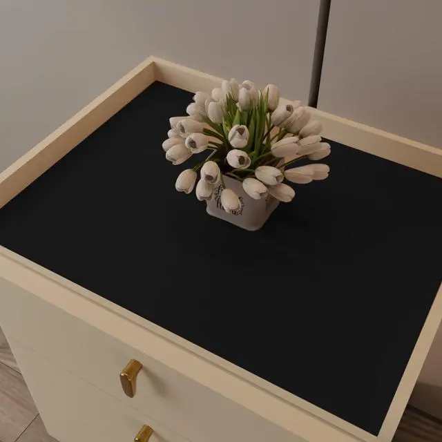 Main image of Leather Nightstand Cover,1.8mm Thick,15.75x23.6 Inch end Table Cover,Side Table Cover,Bedside Table Cover,Bedside Tablecloth.(Black+Black,15.75x23.6)