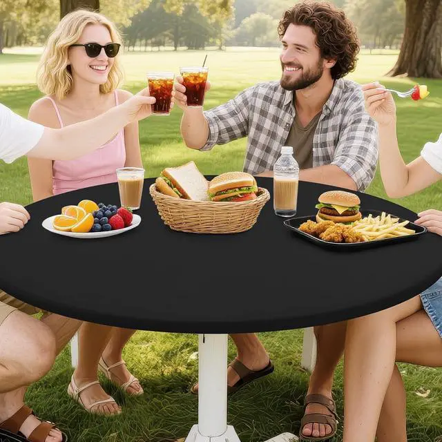 Alt view image 6 of 7 - Round Spandex Tablecloth, Fitted Table Cover for 45"-56" Tables