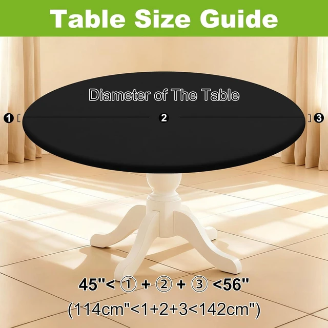 Alt view image 7 of 7 - Round Spandex Tablecloth, Fitted Table Cover for 45"-56" Tables