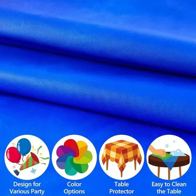 Alt view image 4 of 7 - 4 Pack Royal Blue Disposable Tablecloth, Leakproof & Sturdy Table Cloth