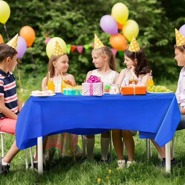 Alt view image 5 of 7 - 4 Pack Royal Blue Disposable Tablecloth, Leakproof & Sturdy Table Cloth