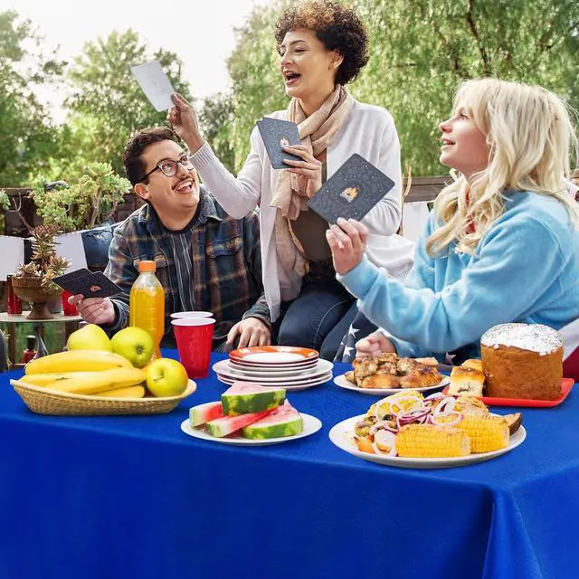 Alt view image 6 of 7 - 4 Pack Royal Blue Disposable Tablecloth, Leakproof & Sturdy Table Cloth