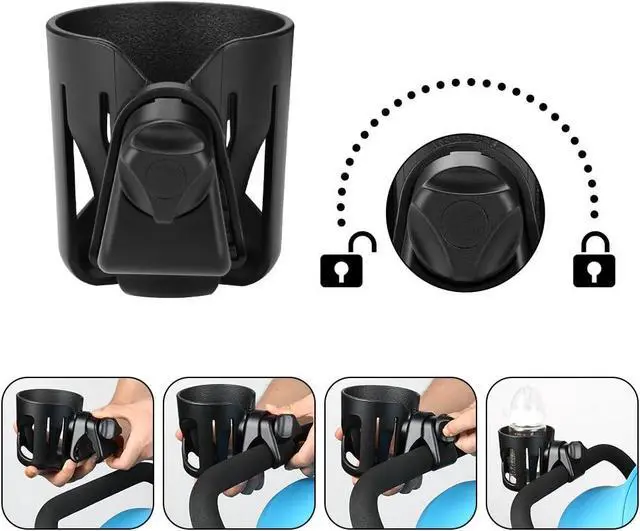 Alt view image 4 of 7 - Stroller Cup Holder, Cup Holder for Walker Bike Wheelchair