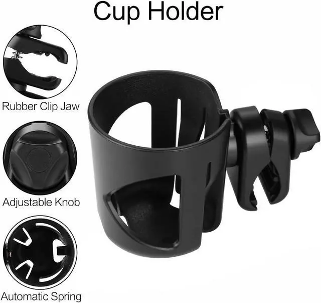 Alt view image 3 of 7 - Stroller Cup Holder, Cup Holder for Walker Bike Wheelchair