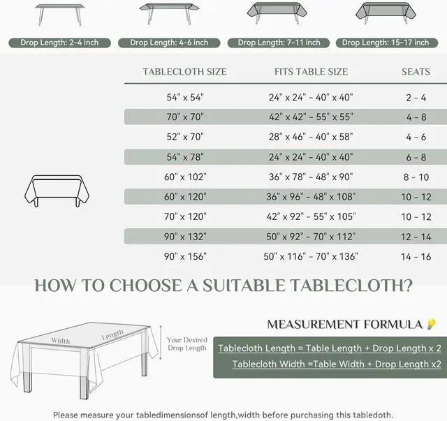 Alt view image 9 of 9 - Softalker Rectangle Tablecloth, Waterproof Table Cloths Wrinkle Free Fabric Washable Polyester Table Cover for Dining Party Outdoor Camping Wedding - 60 x 84 inch, Black