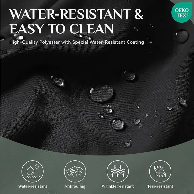 Alt view image 8 of 9 - Softalker Rectangle Tablecloth, Waterproof Table Cloths Wrinkle Free Fabric Washable Polyester Table Cover for Dining Party Outdoor Camping Wedding - 60 x 84 inch, Black