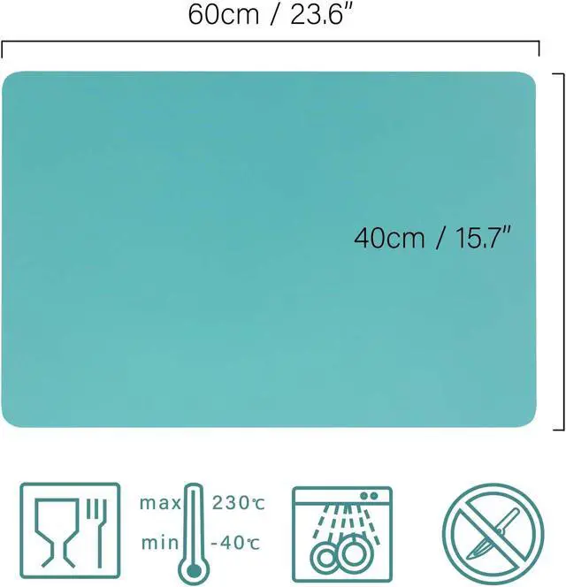 Alt view image 2 of 5 - Extra Large Silicone Mat 23.6 x 15.7 inches, Silicone Crafts Sheet, Casting Molds Mat, Countertop Protector, Placemat Table Mat Desk Saver Pad, Nonstick Nonskid, Black Green