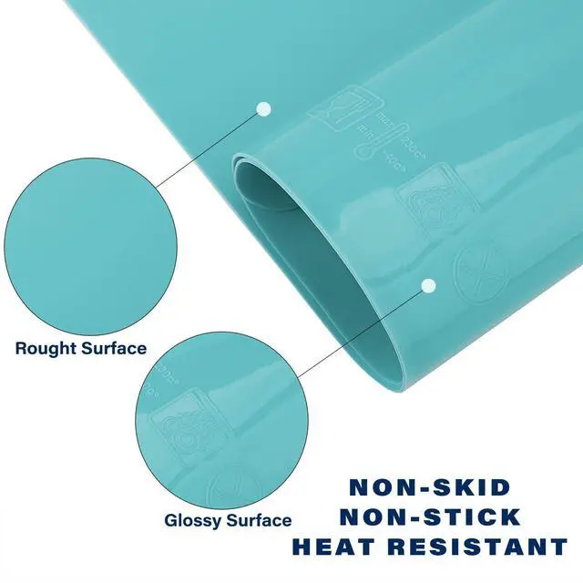 Alt view image 3 of 5 - Extra Large Silicone Mat 23.6 x 15.7 inches, Silicone Crafts Sheet, Casting Molds Mat, Countertop Protector, Placemat Table Mat Desk Saver Pad, Nonstick Nonskid, Black Green