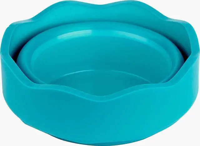 Alt view image 6 of 7 - Clic & Go Portable Paint Water Cup with Brush Holder, Turquoise - Collapsible Paint Brush Cleaner Rinse Cup, Travel Friendly Painting Accessories