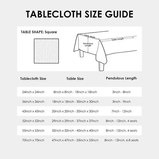 Alt view image 7 of 7 - Small Square Solid White Tablecloth 24 x 24 Inch
