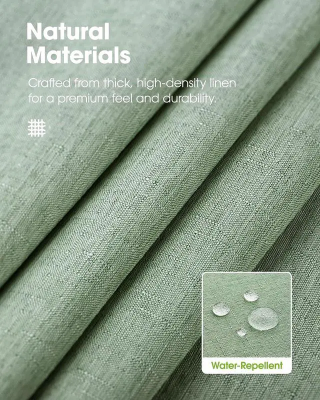 Alt view image 3 of 7 - Rectangle Linen Tablecloth Waterproof & Stain Resistant, Wrinkle-Free Table Cloth Adds Elegance and Protection, Ideal for Dining, Party, Wedding and Outdoor, 52 x 70 Inch, Sage Green