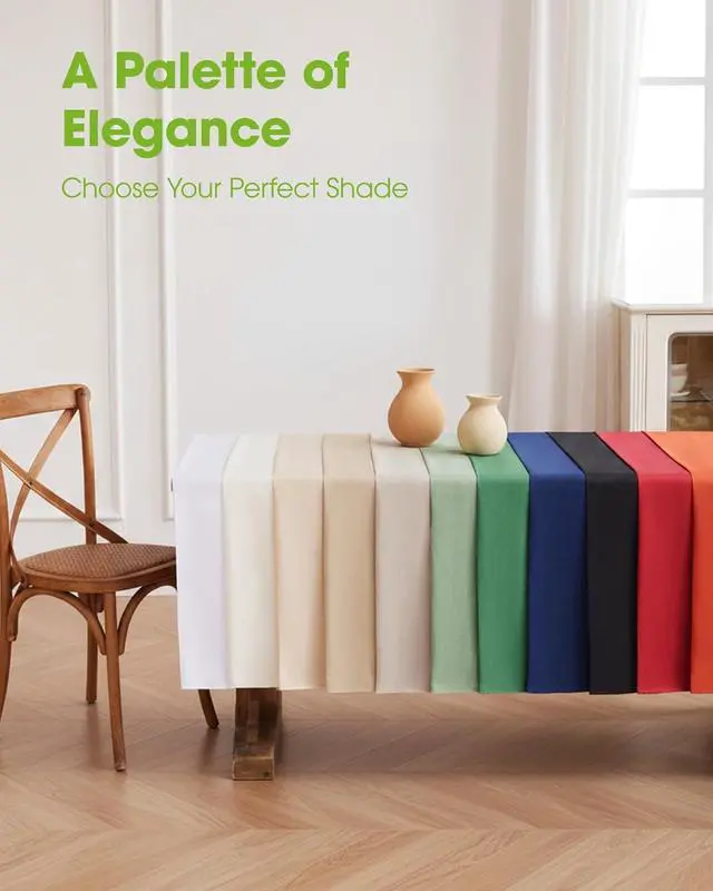 Alt view image 5 of 7 - Rectangle Linen Tablecloth Waterproof & Stain Resistant, Wrinkle-Free Table Cloth Adds Elegance and Protection, Ideal for Dining, Party, Wedding and Outdoor, 52 x 70 Inch, Sage Green
