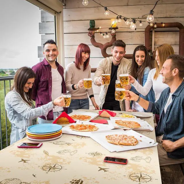 Alt view image 6 of 7 - 3 Pcs Adventure Awaits Tablecloth Travel Party Decorations, Khaki