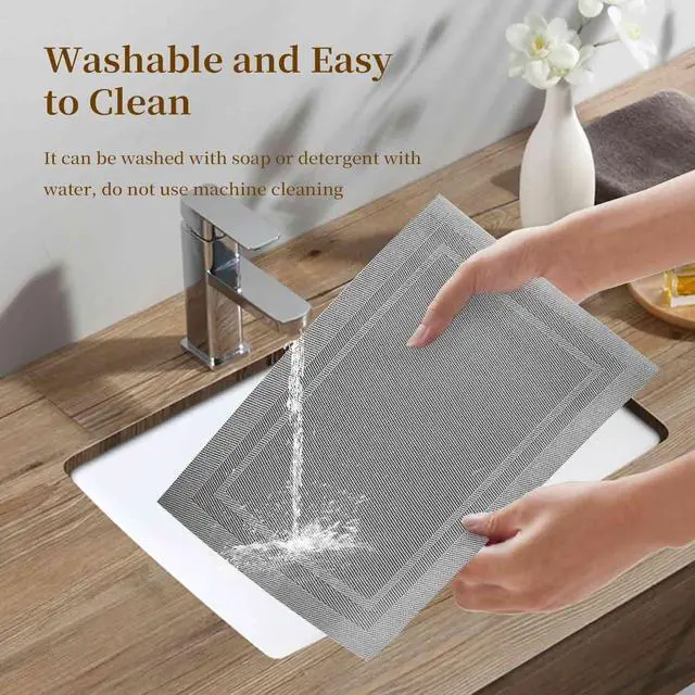Alt view image 4 of 7 - Placemats Set of 6, Vinyl Woven Place Mats, Non-Slip Double-Sided Wipeable Table Mats for Kitchen Dining Restaurant Camping, 12 x 18 Inch, Star Silver