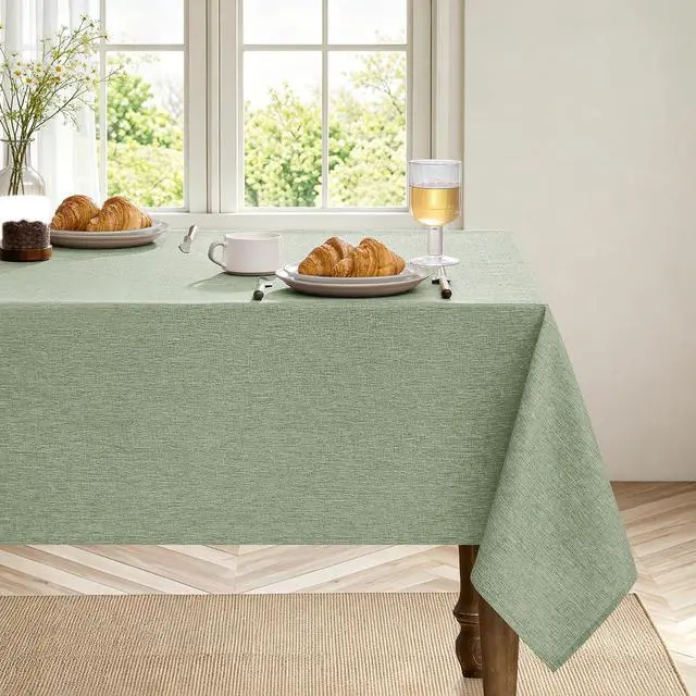 Alt view image 5 of 7 - Table Cloth for Rectangle Dining Table, 52 x70 Inch, Sage Green