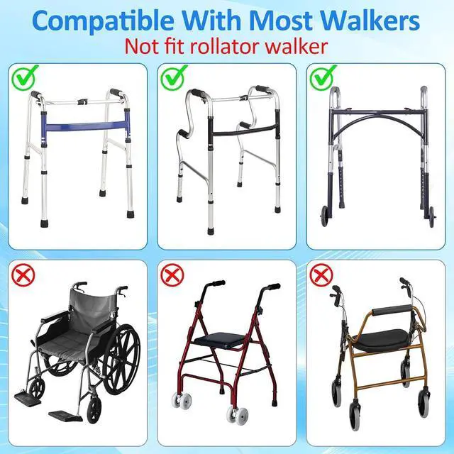 Alt view image 5 of 7 - Walker Bag Basket with Cup Holder for Folding Walker Accessories