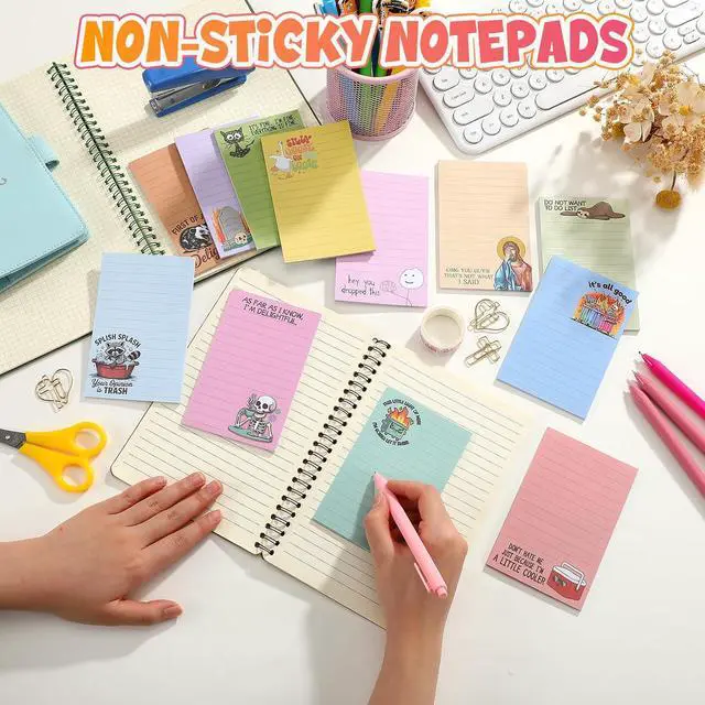 Alt view image 6 of 7 - 12 Pack Funny Notepads, 5 x 3'', Funny, Candy Color