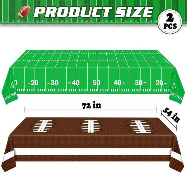 Alt view image 2 of 7 - Football Tablecloth Party Decorations, Football Table Covers Disposable Plastic, Football Themed Birthday Party Supplies Decorations, 2 Pack(54x72)