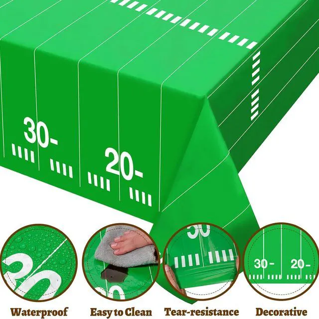 Alt view image 5 of 7 - Football Tablecloth Party Decorations, Football Table Covers Disposable Plastic, Football Themed Birthday Party Supplies Decorations, 2 Pack(54x72)