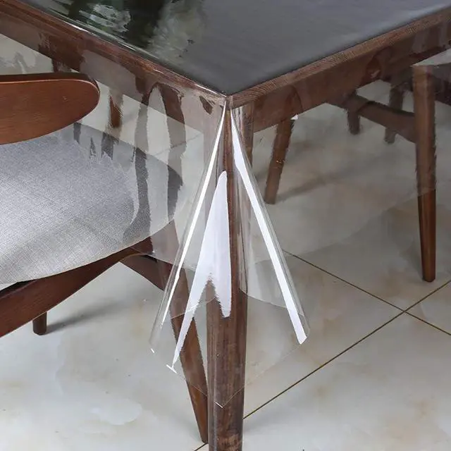 Main image of Clear Vinyl Tablecloth Protector Waterproof/Oil-Proof Plastic Square Transparent Sheet Table Cover 54X54 Inch