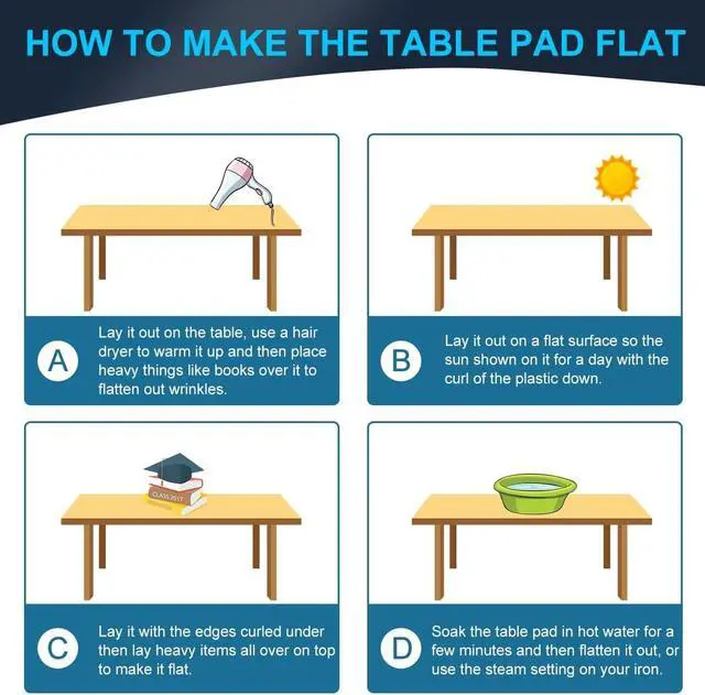 Alt view image 7 of 7 - 12x24"Clear Desk Top Mat Desk Protector Table Pad Plastic Table Cover Cloth