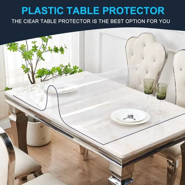 Alt view image 5 of 7 - 12x24"Clear Desk Top Mat Desk Protector Table Pad Plastic Table Cover Cloth