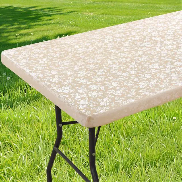 Alt view image 2 of 7 - Heavy Duty Vinyl Fitted Tablecloths for 6 Foot Rectangle Tables