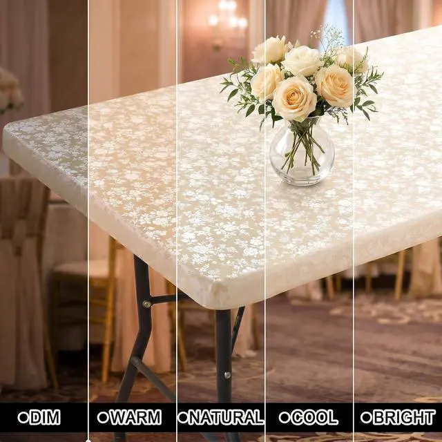 Alt view image 4 of 7 - Heavy Duty Vinyl Fitted Tablecloths for 6 Foot Rectangle Tables