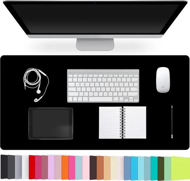 Main image of Leather Desk Pad Protector,Non-Slip Desk Pad(Black, 23.6" x 13.7")