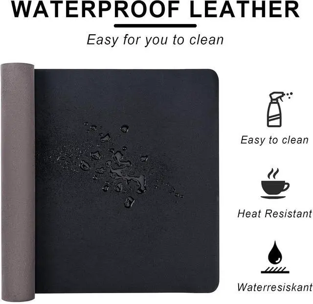 Alt view image 2 of 7 - Leather Desk Pad Protector,Non-Slip Desk Pad(Black, 23.6" x 13.7")