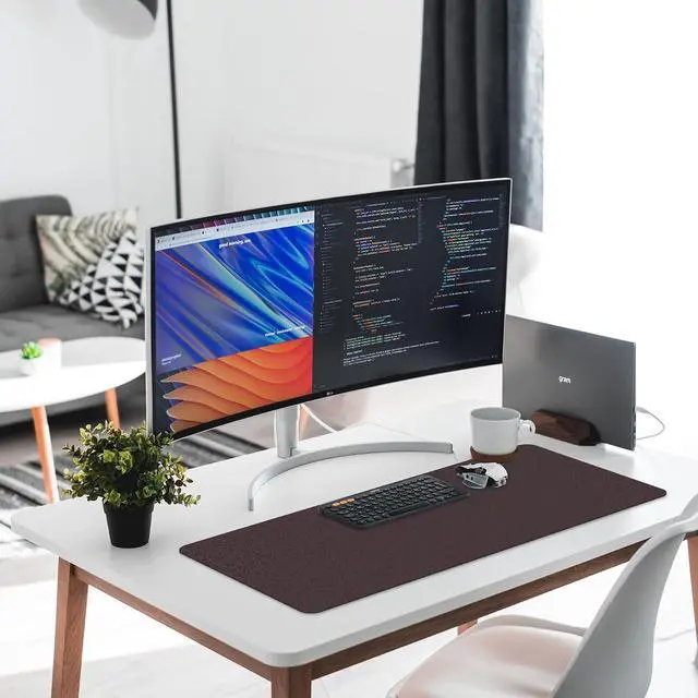 Alt view image 6 of 7 - Leather Desk Pad Protector,Non-Slip Desk Pad(Black, 23.6" x 13.7")